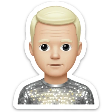 Jimmy Somerville with platinum blonde hair, silver sequin outfit sticker