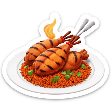 chicken tandoori with  tandoori redmasala rice sticker