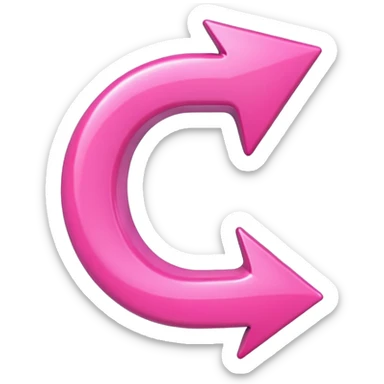 Pink curved arrow sticker