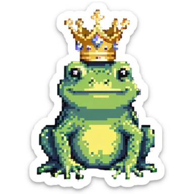 frog prince with tiny crown sticker