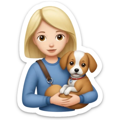 Person carrying dog sticker