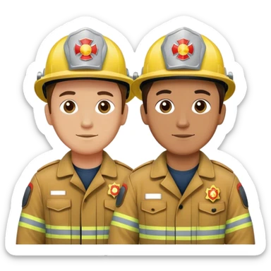 Fireman and Paramedic standing together sticker