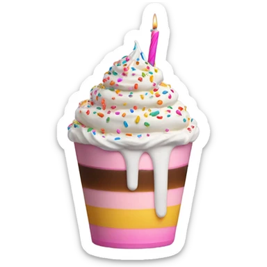birthday cake drink sticker