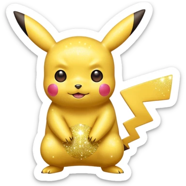 glitter pokemon pikachu sticker