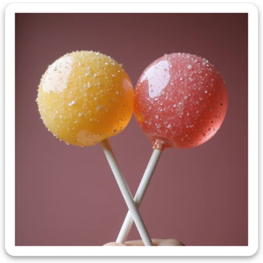 realistic lollipop, two lollipops crossed, photorealistic style sticker