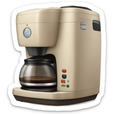 beige coffee maker sticker