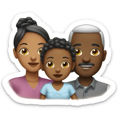 Black mom dad and baby sticker