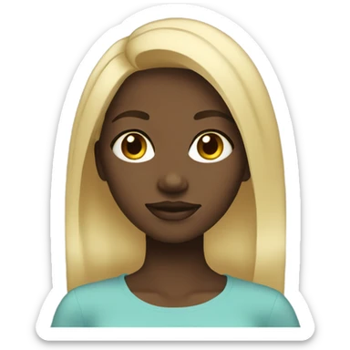 Black girl blonde hair sticker