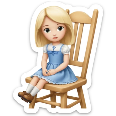 Blonde Doll Sitting On The Chair sticker
