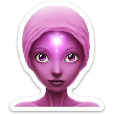 Pleiadian alien female third eye pink sticker