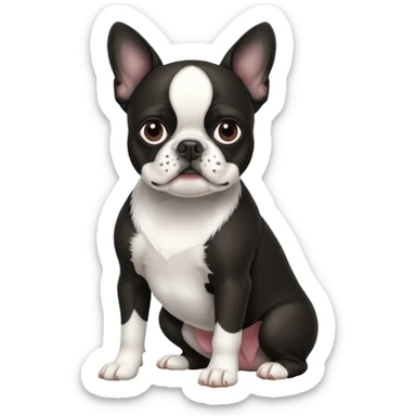Black and white boston terrier sticker