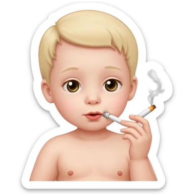 Baby smoking a cigarette sticker