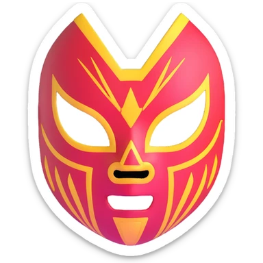teal and orange luchador mask sticker