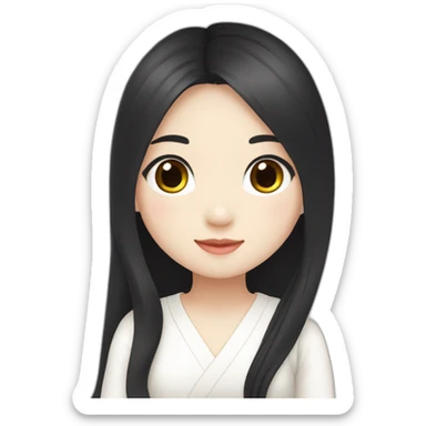 cute-singaporean-chinesegirl-in-muji-white-dress-with-long-black-hair sticker