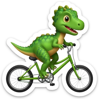 Baby dinosaur riding a bike  sticker