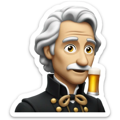 Ichabod crane drinking miller genuine draft beer sticker