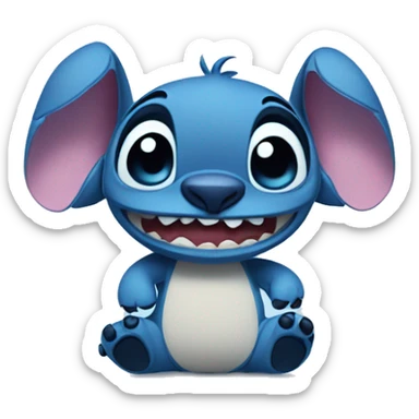 Stitch being cute sticker