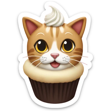 A cat cupcake sticker