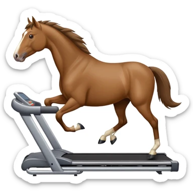 horse running on treadmill with 4 legs sticker