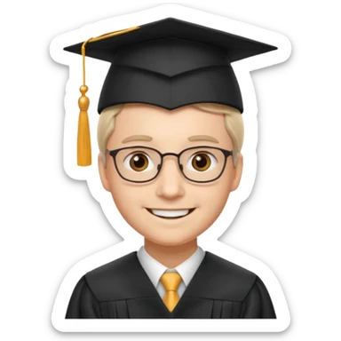 professor with graduation cap sticker