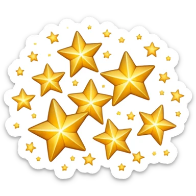 cluster of sparkling stars icon sticker