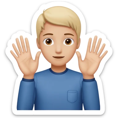 EMOJI DE UNA PERSONA HACIENDO EL NUMERO 304 CON LAS MANOS sticker