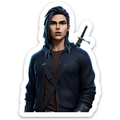 night warrior under the moon sticker