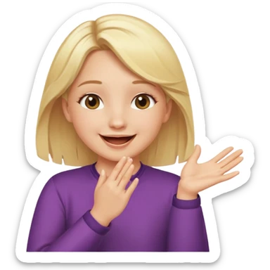 cheering girl whistling and clapping her hands sticker