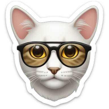 gato con gafas gracioso comico sticker