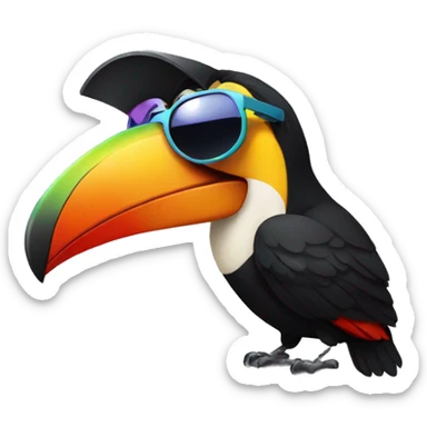 Toucan with sunglasses sticker