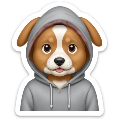 dog wearing a hoodie ￼ sticker