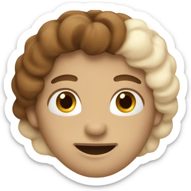 heart emoji, brown and cream color sticker