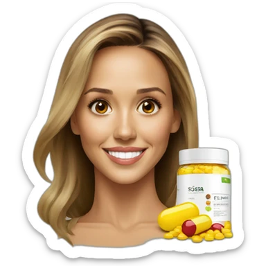 Jessica Alba with supplements  sticker