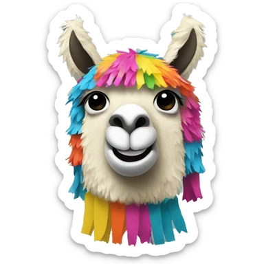 Colorful llama piñata sticker