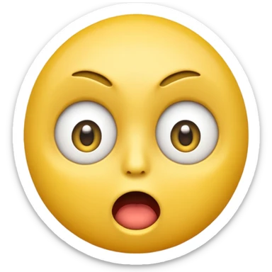 shocked emoji, cartoonish, exaggerated surprise, yellow face, no text sticker