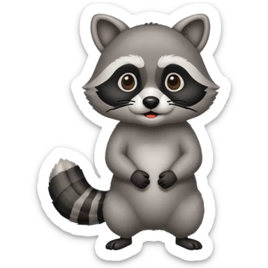  racoon with mustache sticker