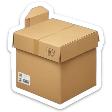 Delivery box in delivery boy hand sticker