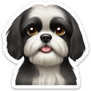 Black shihtzu sticker