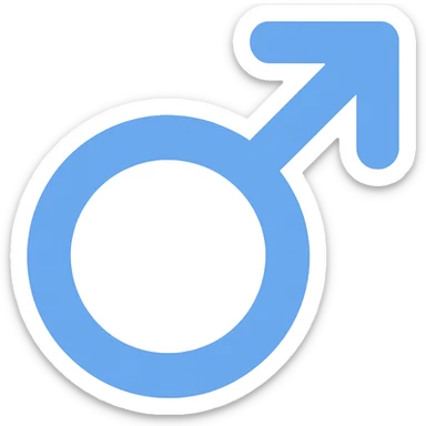 male gender symbol, flat blue, minimal emoji style, suitable for Discord role icon sticker