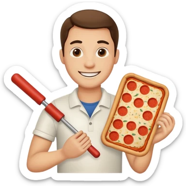 Pizza roller as a guy sticker