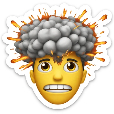exploding head emoji with skull sticker
