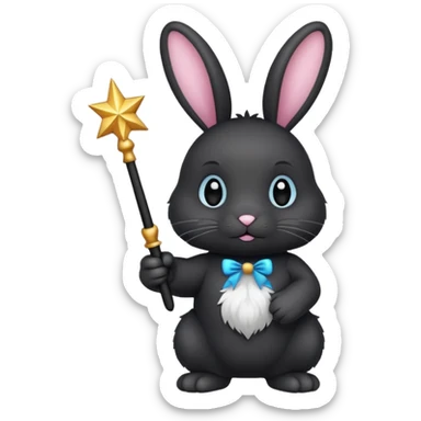 Black bunny with wand  sticker