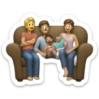 sofa with three friends sticker