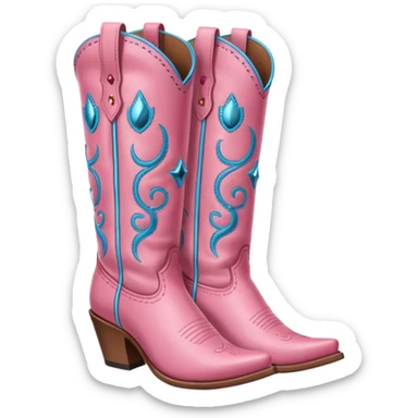 Pink cowgirl boots sticker