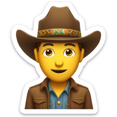 Cowboy emoji but wearing a sombrero instead sticker