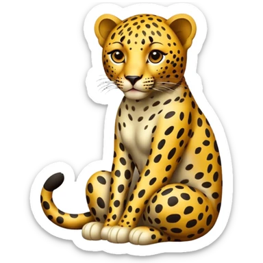 Leopard body sitting sticker