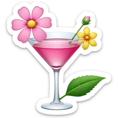 Pink Martini with flower  sticker