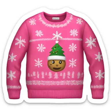 Pink ugly christmas sweater sticker