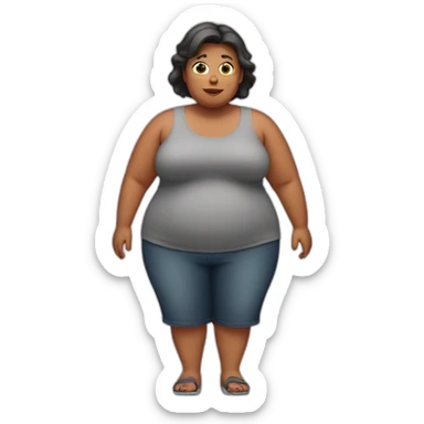 Obese woman sticker