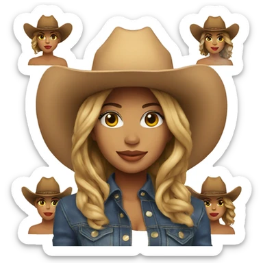 beyonce in cowboy hat sticker